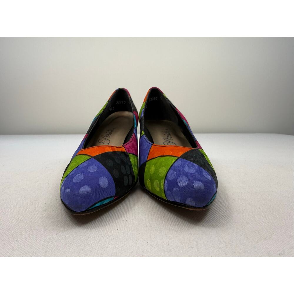 Vintage 90s Life Stride Color Block Stained Glass Heels Art To Wear Size 7 Union - Picture 5 of 9